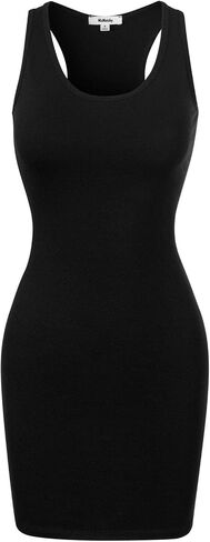 Mixmatchy Women's Summer Summer Casual Basic Bodycon Scoop Deck Tank Dress Mini Dress in Kuwait