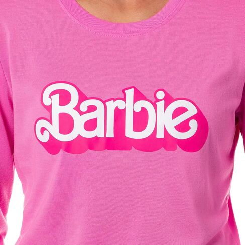 INTIMO Barbie Women's Classic Retro Logo 2-Piece Long Sleeve Sleepwear Jogger Pajama Set Loungewear in Saudi Arabia