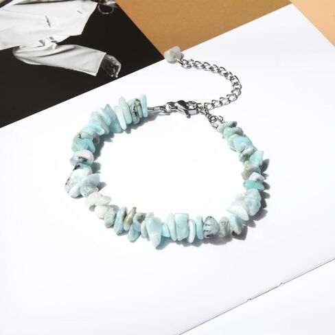 Healing Crystals Clear Quartz Bracelet - White Crystal Chakra Energy Stone Bracelets for Women, Onesmek Handmade Irregular Gemstone Chip Bracelet Jewelry Gifts for Meditation and Spiritual Clarity in Saudi Arabia