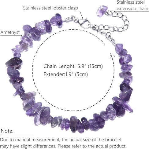 شفاء بلورات صافية سوار الكوارتز - أساور حجرية شاكرا كريستال أبيض للنساء ، Onesmek المصنوعة يدويًا هدايا مجوهرات رقاقة الأحجار الكريمة غير النظامية للتأمل والوضوح الروحي in Kuwait