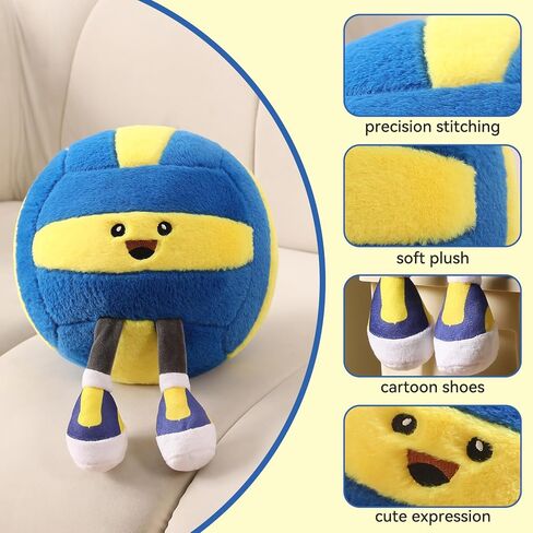 Cute Soccer Ball Plush Toy Pillow, Soft Stuffed Animal Sports Decor Gift for Boys Kids Room, Adorable Soccer Throw Pillow for Birthday (11 inch) in Kuwait