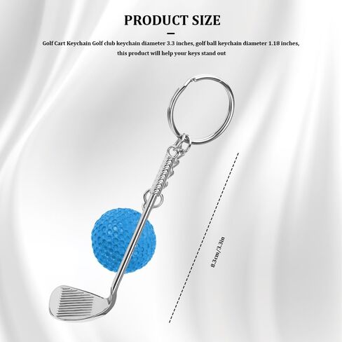 Golf Keychain, Metal Key Chain, Keychain Accessories Funny Golf Ball Keychains Suitable for Women Men Golf Ball Lovers (Blue) in Kuwait
