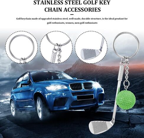 Golf Keychain, Metal Key Chain, Keychain Accessories Funny Golf Ball Keychains Suitable for Women Men Golf Ball Lovers (Blue) in Saudi Arabia