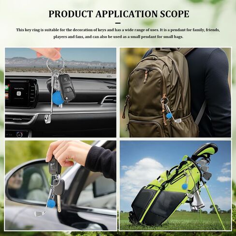 Golf Keychain, Metal Key Chain, Keychain Accessories Funny Golf Ball Keychains Suitable for Women Men Golf Ball Lovers (Blue) in Kuwait