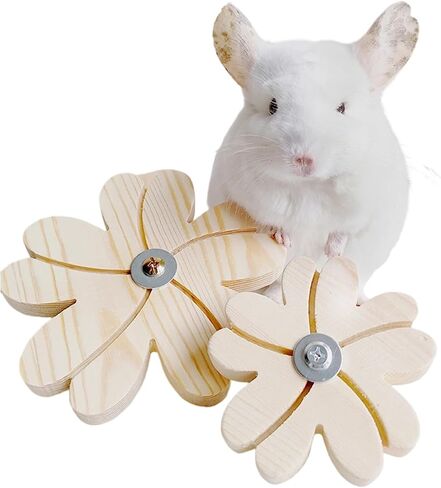 Chinchilla Chew Toys - Natural Wood Rotating Cage Accessories for Teeth Grinding | Interactive Hanging Exercise Toy with Safe Chew Design | Chinchilla Cage Toys for Playtime & Dental Health in Kuwait