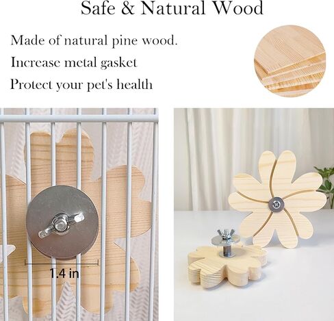 Chinchilla Chew Toys - Natural Wood Rotating Cage Accessories for Teeth Grinding | Interactive Hanging Exercise Toy with Safe Chew Design | Chinchilla Cage Toys for Playtime & Dental Health in Kuwait