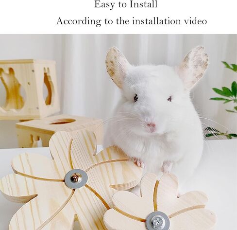 Chinchilla Chew Toys - Natural Wood Rotating Cage Accessories for Teeth Grinding | Interactive Hanging Exercise Toy with Safe Chew Design | Chinchilla Cage Toys for Playtime & Dental Health in Kuwait