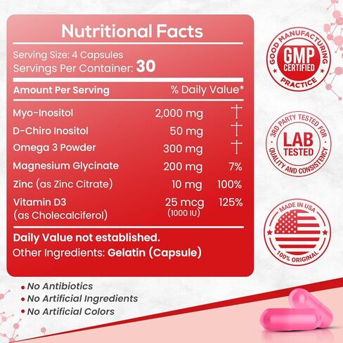 Happy Hormones PCOS Multivitamin-Myo-Inositol & D-Chiro Inositol 40: 1 ملحق- in Kuwait