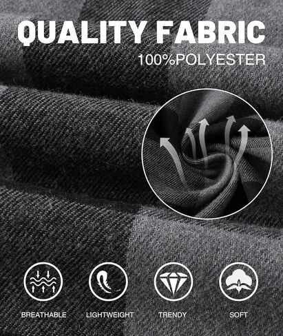 Men's Flannel Shirt Plaid Hoodie Stylish Long Sleeve Fall Casual Button Down Shirts with Flat Pocket in Saudi Arabia