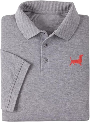 Men's Casual Polo Shirt Dachshund Dog Embroidered Short Sleeve Golf Polo-Shirts in Saudi Arabia