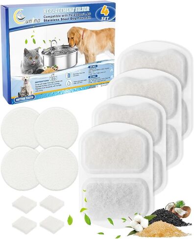 Dog Water Filter Replacement, Pet Water Filter 10 Set Dog Water Bowl Filters Compatible with oneisall 7L/230oz/1.8G Stainless Steel Dog Water Fountain in Saudi Arabia