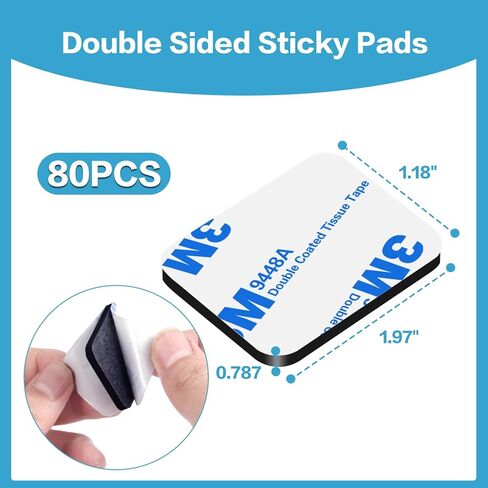 Double Sided Adhesive Foam Tape,2 Sided Mounting Tape ,double stick Removable Heavy Duty for Walls , Square (1.57" across) & Round (1.18" diameter) Pads, Waterproof Double Sided Sticky Pads in Office in Kuwait