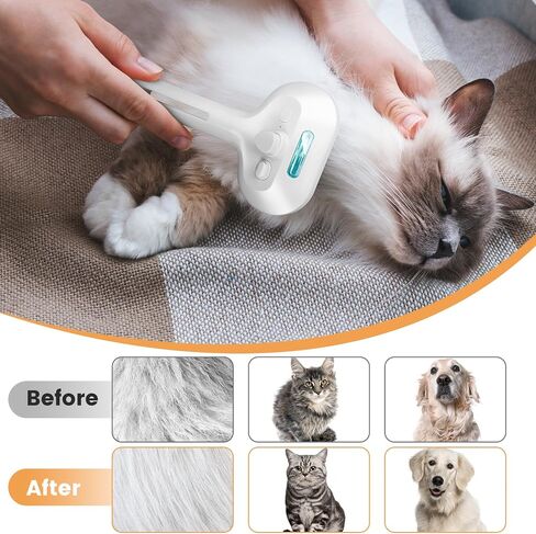 Cat Steam Brush 3 in 1 Cat Brush with Steam and Release Button for Indoor Pets Dogs Hair Removal Shedding in Saudi Arabia