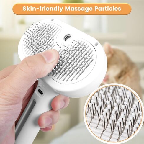 Cat Steam Brush 3 in 1 Cat Brush with Steam and Release Button for Indoor Pets Dogs Hair Removal Shedding in Saudi Arabia