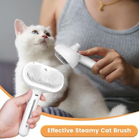 Cat Steam Brush 3 in 1 Cat Brush with Steam and Release Button for Indoor Pets Dogs Hair Removal Shedding in Saudi Arabia