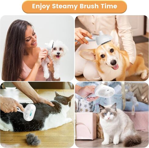 Cat Steam Brush 3 in 1 Cat Brush with Steam and Release Button for Indoor Pets Dogs Hair Removal Shedding in Saudi Arabia