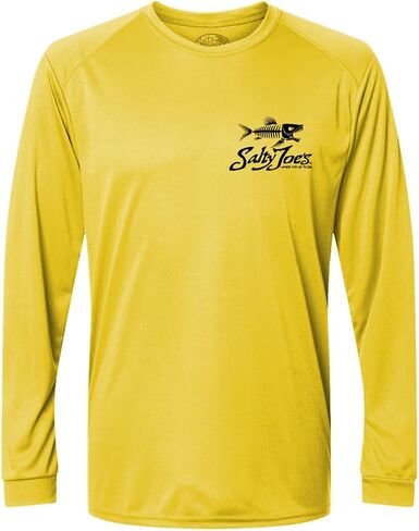 SALTY JOES Men's Skeleton Fish Logo UPF 50 Long Sleeve Sun Shirt XS-4XL in Kuwait