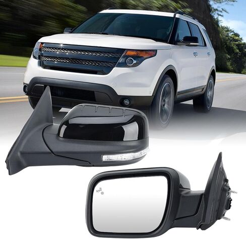 مرآة جانبية للركاب الأيمن تناسب 2011 2012 2013 2014 2015 Ford Explorer مع زجاج النقطة العمياء، مسخن، إشارة الانعطاف، ضوء البركة، طي يدوي 7 دبابيس تحل محل BB5Z17682NA in Saudi Arabia