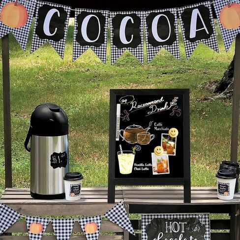 4 THOUGHT Small Tabletop Chalkboard Signs 9.5" x 14" Magnetic Mini Chalk Board with Stand Wooden Frame Easel Countertop Menu Board for Kitchen Cafe Home School, Brown in Kuwait