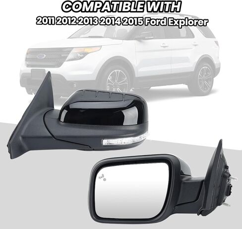 مرآة جانبية للركاب الأيمن تناسب 2011 2012 2013 2014 2015 Ford Explorer مع زجاج النقطة العمياء، مسخن، إشارة الانعطاف، ضوء البركة، طي يدوي 7 دبابيس تحل محل BB5Z17682NA in Saudi Arabia