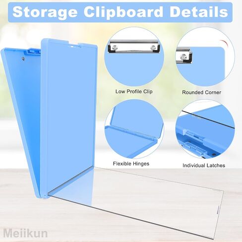 Clipboard with Storage, Clip Board Storage Clipboard with Clear Panel for Dry Erase Quick Reference, Plastic Clip Boards 8.5x11 Folder Case for Teacher School Office Supplies (Light Pink) in Kuwait