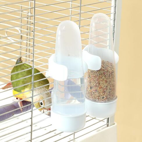Bird Feeder Automatic Bird Water Dispenser for Cage No Mess Parrot Feeder Automatic, PP Material, 200ml/6.8fl oz (2PCS) in Saudi Arabia