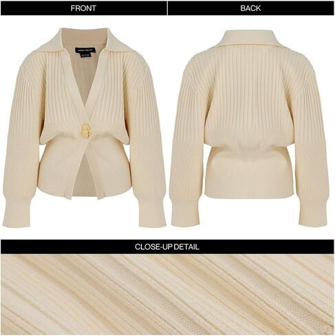 Cardigan للنساء V-Neck Label Long Sleeve Sweater محصنة غير رسمية مع زر معدني 2025 in Kuwait