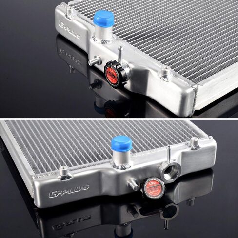 G-Plus 2 Row 42mm 42mm Aluminium Chaiator ، متوافق مع 1992-2000 Honda Civic B16A B18C Type R (In/Out 32mm) Cull Maving Radiator Stop STOP in Kuwait