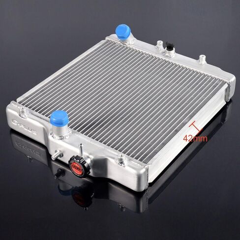 G-Plus 2 Row 42mm 42mm Aluminium Chaiator ، متوافق مع 1992-2000 Honda Civic B16A B18C Type R (In/Out 32mm) Cull Maving Radiator Stop STOP in Kuwait