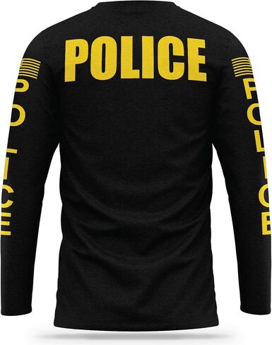 Police Cotton Blend Long Sleeve - USA Patriotic Durable Shirt - Ultra Soft Comfort. Perfect for on Duty in Saudi Arabia
