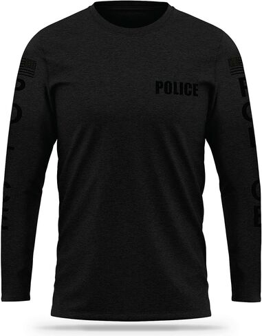 Police Cotton Blend Long Sleeve - USA Patriotic Durable Shirt - Ultra Soft Comfort. Perfect for on Duty in Saudi Arabia