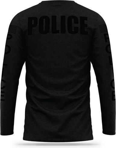 Police Cotton Blend Long Sleeve - USA Patriotic Durable Shirt - Ultra Soft Comfort. Perfect for on Duty in Saudi Arabia