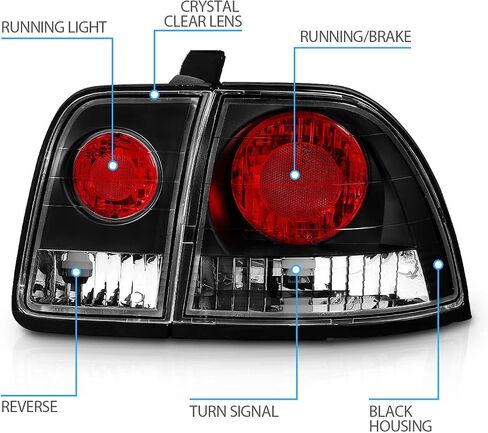 Amerilite Lailights Black for Honda Accord - Side Prastender and Driver in Saudi Arabia
