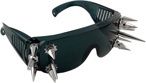 Spike Punk Rock Sunglasses Cool Blue/Black/Red/Green Glasses Girl Womens in Kuwait