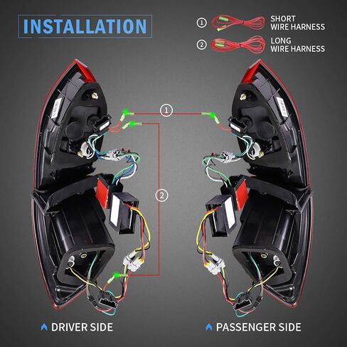 Vland LED LED Tail Lights متوافقة مع Jetta 2011-2014 Sagitar 12-14 (غير مناسب Gli & LED) ، مجموعة مصباح خلفي كامل L/ضوء الضباب الأيسر مع دخان متتابع/ملون in Saudi Arabia