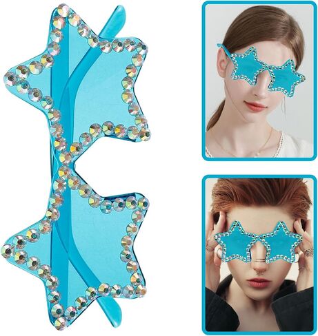 Safigle Star على شكل نظارات شمسية بدون إطار إكسسوارات مهرجان نابض بالحياة للبالغين والشباب النظارات الأنيقة التي لا تقلب للحفلات والصور in Saudi Arabia