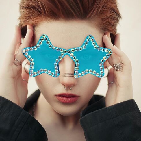 Safigle Star على شكل نظارات شمسية بدون إطار إكسسوارات مهرجان نابض بالحياة للبالغين والشباب النظارات الأنيقة التي لا تقلب للحفلات والصور in Saudi Arabia