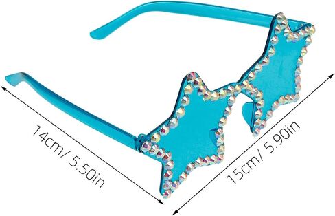 Safigle Star على شكل نظارات شمسية بدون إطار إكسسوارات مهرجان نابض بالحياة للبالغين والشباب النظارات الأنيقة التي لا تقلب للحفلات والصور in Saudi Arabia