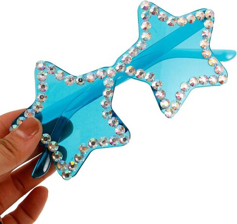Safigle Star على شكل نظارات شمسية بدون إطار إكسسوارات مهرجان نابض بالحياة للبالغين والشباب النظارات الأنيقة التي لا تقلب للحفلات والصور in Saudi Arabia