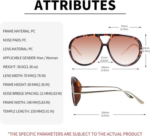 Oversized Aviator Sunglasses Retro Vintage Shades for Women Men Trendy Big Round Shield Sun Glasses in Saudi Arabia
