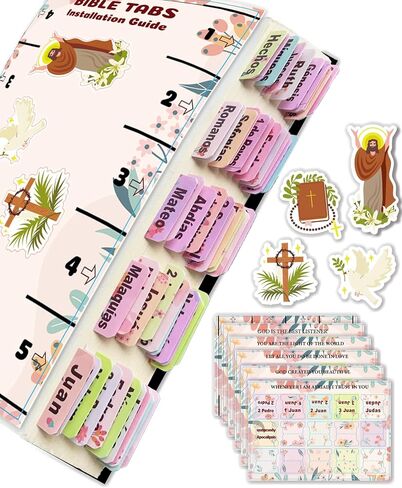 Floral Bible Tabs for Women, Personalized Bible Journaling Tabs, Large Print Bible Tabs for Easy Navigation, Bible Book Index Tabs Labels, Bible Study Supplies in Kuwait