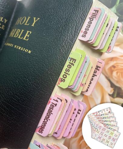 Floral Bible Tabs for Women, Personalized Bible Journaling Tabs, Large Print Bible Tabs for Easy Navigation, Bible Book Index Tabs Labels, Bible Study Supplies in Kuwait