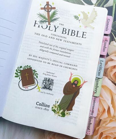 Floral Bible Tabs for Women, Personalized Bible Journaling Tabs, Large Print Bible Tabs for Easy Navigation, Bible Book Index Tabs Labels, Bible Study Supplies in Kuwait