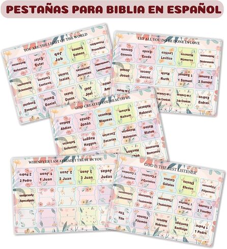 Floral Bible Tabs for Women, Personalized Bible Journaling Tabs, Large Print Bible Tabs for Easy Navigation, Bible Book Index Tabs Labels, Bible Study Supplies in Kuwait
