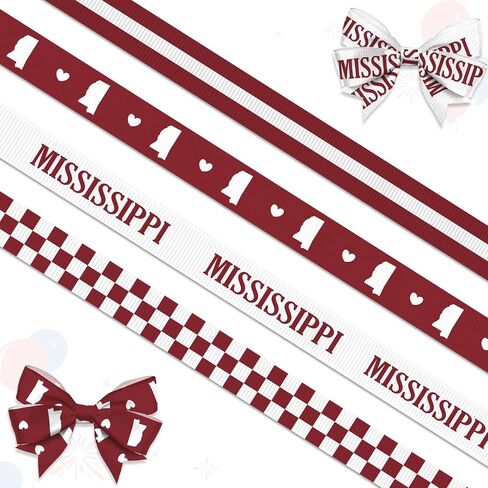 Hying 4 PCS Tennessee Ribbons for Crafting, 3/8" Width Orange White Grosgrain Ribbons Buffalo Plaid Ribbon Tennessee Letters Craft Ribbons for Gift Wrapping DIY Sports Birthday Decorations-20 Yards in Saudi Arabia