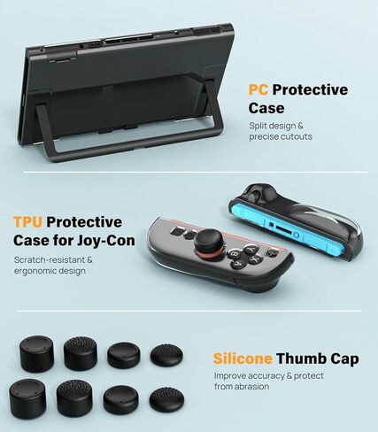 طقم حزمة Moko Switch 2 من أجل Nintendo Switch 2 (2025) ، 14 في 1 مجموعة هدايا مع علبة حمل ، وغطاء واقعي ، و Clear TPU Joycon ، وحمليات شاشة 2x وقبعات قبضة الإبهام 8x ، الأحمر in Saudi Arabia