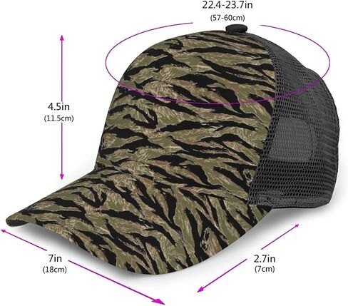 Limpac Tiger Stripe Camo Mesh Hat Baseball Cap for Men and Women, Adjustable Cooling Breathable Quick Dry Outdoor, Black in Saudi Arabia