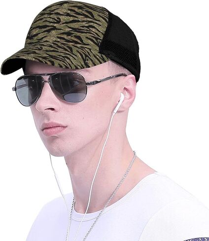 Limpac Tiger Stripe Camo Mesh Hat Baseball Cap for Men and Women, Adjustable Cooling Breathable Quick Dry Outdoor, Black in Saudi Arabia