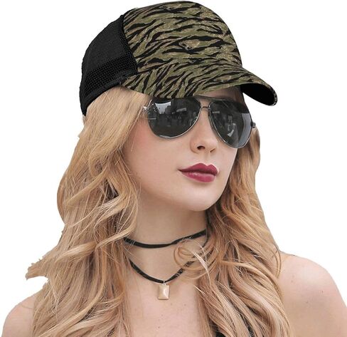 Limpac Tiger Stripe Camo Mesh Hat Baseball Cap for Men and Women, Adjustable Cooling Breathable Quick Dry Outdoor, Black in Saudi Arabia
