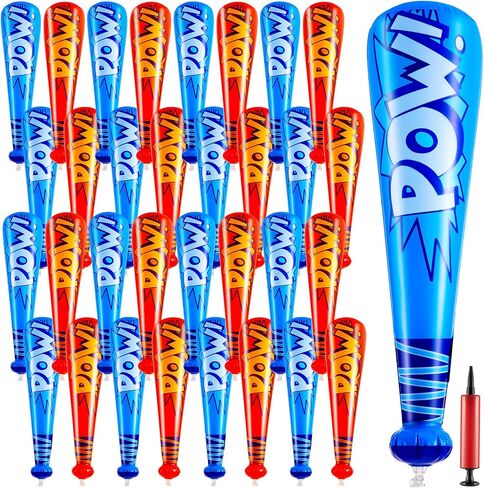 Seematn 12 Pieces Pow Inflatable Baseball Bats 17 Inch Inflatable Toy Bats for Kids Baseball Party Decoration Favor Carnival Birthday Party Supplies Prizes Sports Theme Toys, 4 Colors in Saudi Arabia